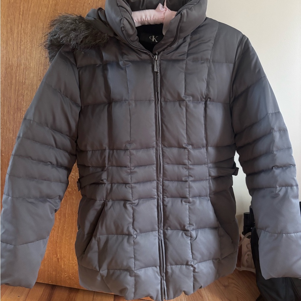 Calvin Klein Women's Charcoal Puffer Coat